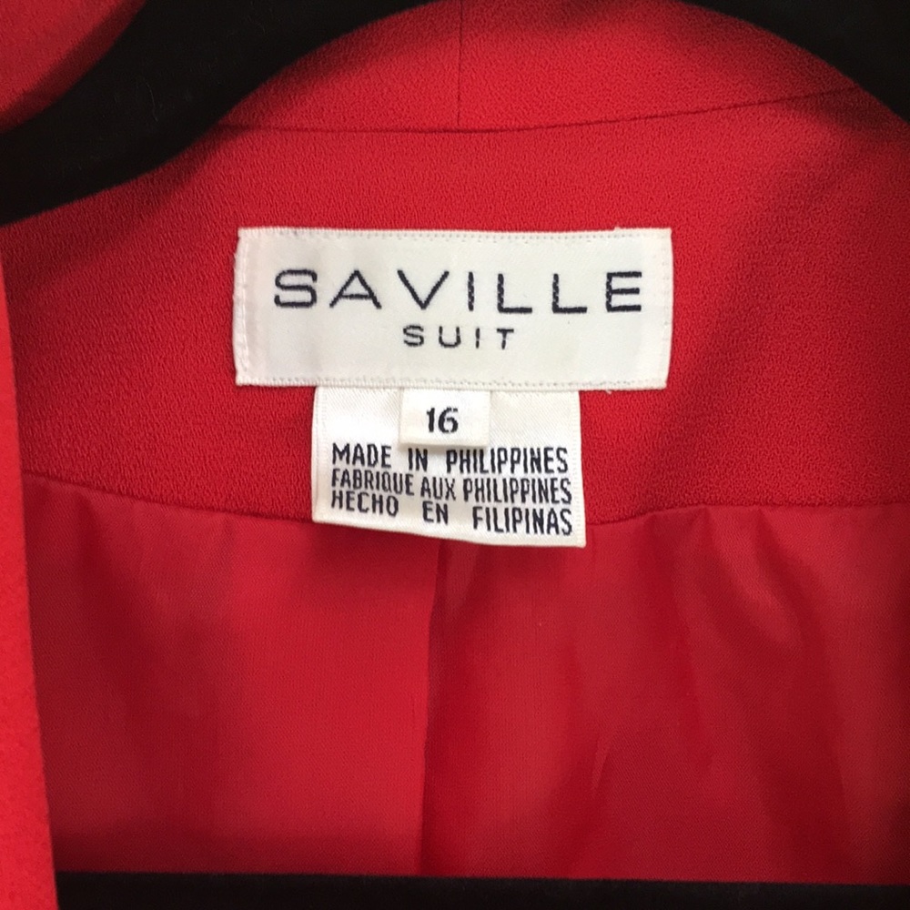 Saville Vintage Red Suit Blazer/Skirt Sz 16 - Picture 2 of 11